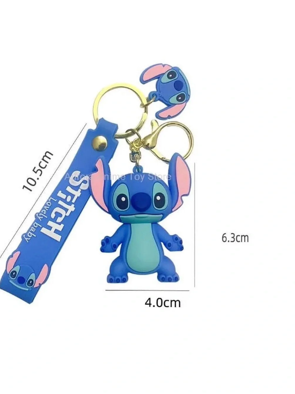 Disney Stitch Keychain Silicone 3D Figure Bag Charm Wristlet Strap Kids Gift